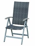 Siena Garden 431418 Klappsessel Medira Gestell: silber / Geflecht wash-grey