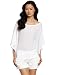 LAmade Women's Kimono Sleeve Top, White, Small
