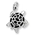 Sterling Silver Green Enamel Turtle Charm title=