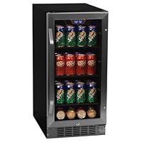 EdgeStar 80 Can Built-In Beverage Cooler - Black/Stainless Steel