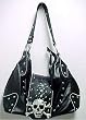 Black Western Rhinestone Skull Buckle Handbag Purse