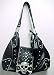 Black Western Rhinestone Skull Buckle Handbag Purse