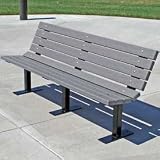 Contour Bench, Recycled Plastic, 6 Ft, Gray