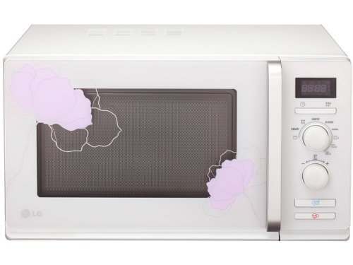 LG MH 6338 P weiß Stand Mikrowelle mit Blumendeko MH6338P