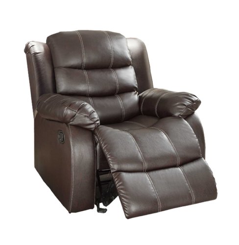 Homelegance 9705BRW-1 Glider Recliner Chair, Dark Brown Bonded Leather On Sale