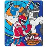 Power Rangers 3 Rangers Fleece Blanket, Blue, Boys Room Decor Bedding