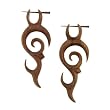 SANGEANG - Organic Hand Carved Sono Wood Earrings with Wood Post - From Indonesia - Sold as a Pair - 25mm x 60mm