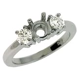 14k White 3 Stone Round 0.5 Ct Diamond Engagement Ring - Size 7.0