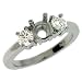 14k White 3 Stone Round 0.5 Ct Diamond Engagement Ring - Size 7.0