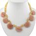 EXP Handmade Pink & Orange Moss Agate & Silver Beaded Necklace With Seashell Design