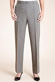 Classic Collection Flat Front Checked Pull On Trousers