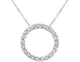 Crislu Sterling Silver Circle of Love Pendant 1.1 Carat (ctw) Cubic Zirconia (CZ)