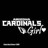 Arizona Cardinals Girl Car Window Decal Sticker White 8"