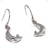 SAVE 72% 10K White Gold & Diamond Moon Earrings - OVERSTOCK Clearance Sale!