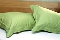 Pair of 100% silk Oxford pillow cases size 75x50+5cm - colour green tea