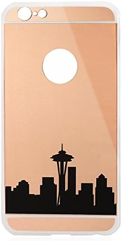 Halcyon T.'s iPhone 6 Mirror Case: Seattle Skyline Reflective Series (Rose Gold)