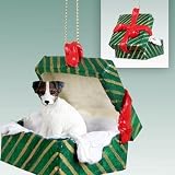Jack Russell Terrier Green Gift Box Dog Ornament - Roughcoat - B