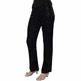 Beaded Evening Pant for Evening, Formal, Holiday, Party, Wedding by Sean Collection  Black