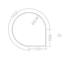 Kamin Bodenplatte Tropfenform 6mm starke Glasplatte Kaminplatte Gr��e �1100mm nur EUR 49,99 - PREISHIT