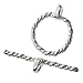 2 sets .925 Sterling Silver Twist Rope Toggle Clasp 12mm/Findings/Bright