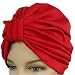 RED CLASSY POLYESTER TURBAN HAT HEAD COVER SUN CAP