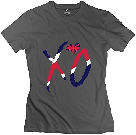 WXTEE Women's Xo Uk Flag T-shirt Size XXL DeepHeather