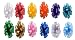 Set of 12 Pom Pom, Pull Bows, 5" Wide Satin in Red, White, Green, Gold, Silver, Light Blue, Pink, Orange, Yellow, Teal, Purple and Royal Blue 