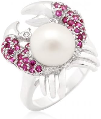 Icon Bijoux R08282R-V01-05 Cultured Pearl Crab Cubic Zirconia Ring (Size: 05)
