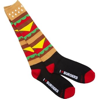 Amazon.com: Loungefly I Heart Burgers Socks (Brown/Multi): Clothing
