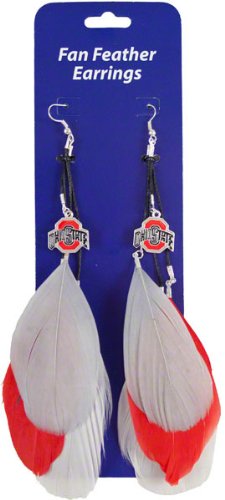 Ohio State Buckeyes Team Color Feather Earrings