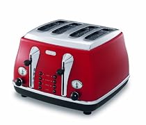 De'Longhi Icona CTO4003.R 4 Slice Toaster - Scarlet Red