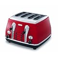 De'Longhi Icona CTO4003.R 4-Slice Toaster (Scarlet Red)