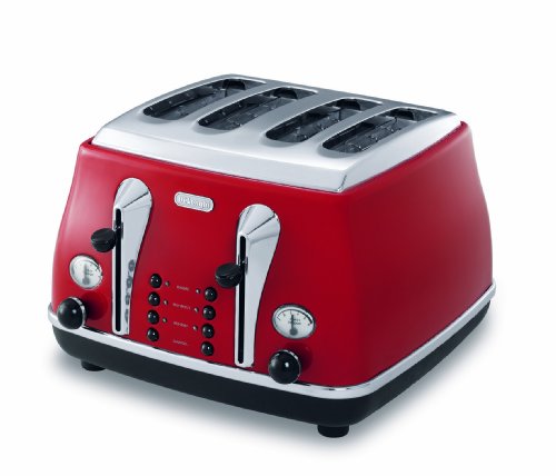 De'Longhi Icona CTO4003.R 4-Slice Toaster (Scarlet Red)