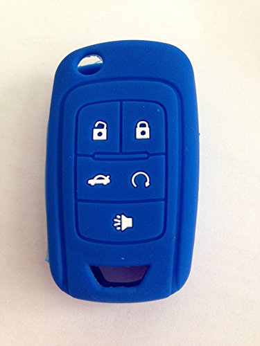 Dark Blue Silicone Cover Holder Key Jacket for Chevrolet Camaro Cruze Volt Equinox Spark Malibu Sonic Flip Remote Key Case Shell 5 BTN BK