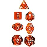 Chessex Dice: Polyhedral 7-Die Translucent Dice Set - Orange
