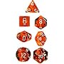 Polyhedral 7-Die Translucent Dice Set - Orange