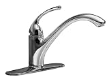 KOHLER 10411-CP Forte Single-Control Kitchen Faucet with Escutcheon and Lever Handle, Polished Chrome