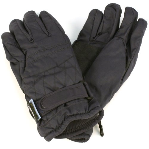 Kids 7-12 Years Winter Thinsulate 3M Waterproof Velcro Ski Snow Grip Gloves Navy