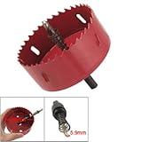 uxcell　ホールソー　メタル　90mm直径　ウッドアルミアイアンカッター　レッドブラック