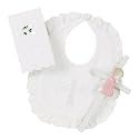 Elegant Baby Girl'S Christening Gift Set Includes 100% Cotton Bib, Wall Hanging Porcelain Cross & Bible. Gift Boxed