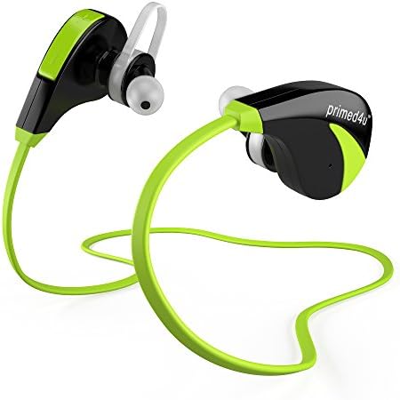 Primed4U® Best Bluetooth Headphones with Mic | Wireless Stereo In-Ear Sport Headphones [Green]