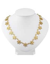 24K Gold-Plated Sterling Flat Flower Necklace - 16 Inches