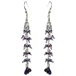 Amethyst Earrings Sterling Silver Jewelry 2.75 inches (brclts019erng)