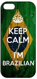 Keep Calm I'm Brazilian Brazil Flag Pattern Plastic Hard Case for iPhone 5/5S