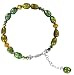 Sterling Silver Green and Gold Nugget & Swarovski Crystal 7 7.5 8 8.5 9 Adjustable Bracelet With Lobster Clasp