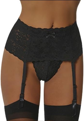 Big Sexy Lingerie Lace Garter Belt G-string Stockings 3 Pcs Bundle S-3X