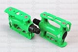 Origin-8 Pro Track Light Loose Ball Powder Coated Green Pedals 9/16".