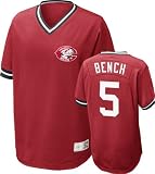 Cincinnati Reds Johnny Bench #5 Nike Red Cooperstown V-Neck Player Jersey