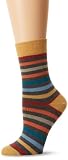 PACT Womens All Over Stripe Crew Sock-1, Multi Colored, One Size