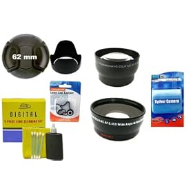Zeikos 52 mm 2X Telephoto Lens and .45X Wide Angle Lens With Accessory Kit
